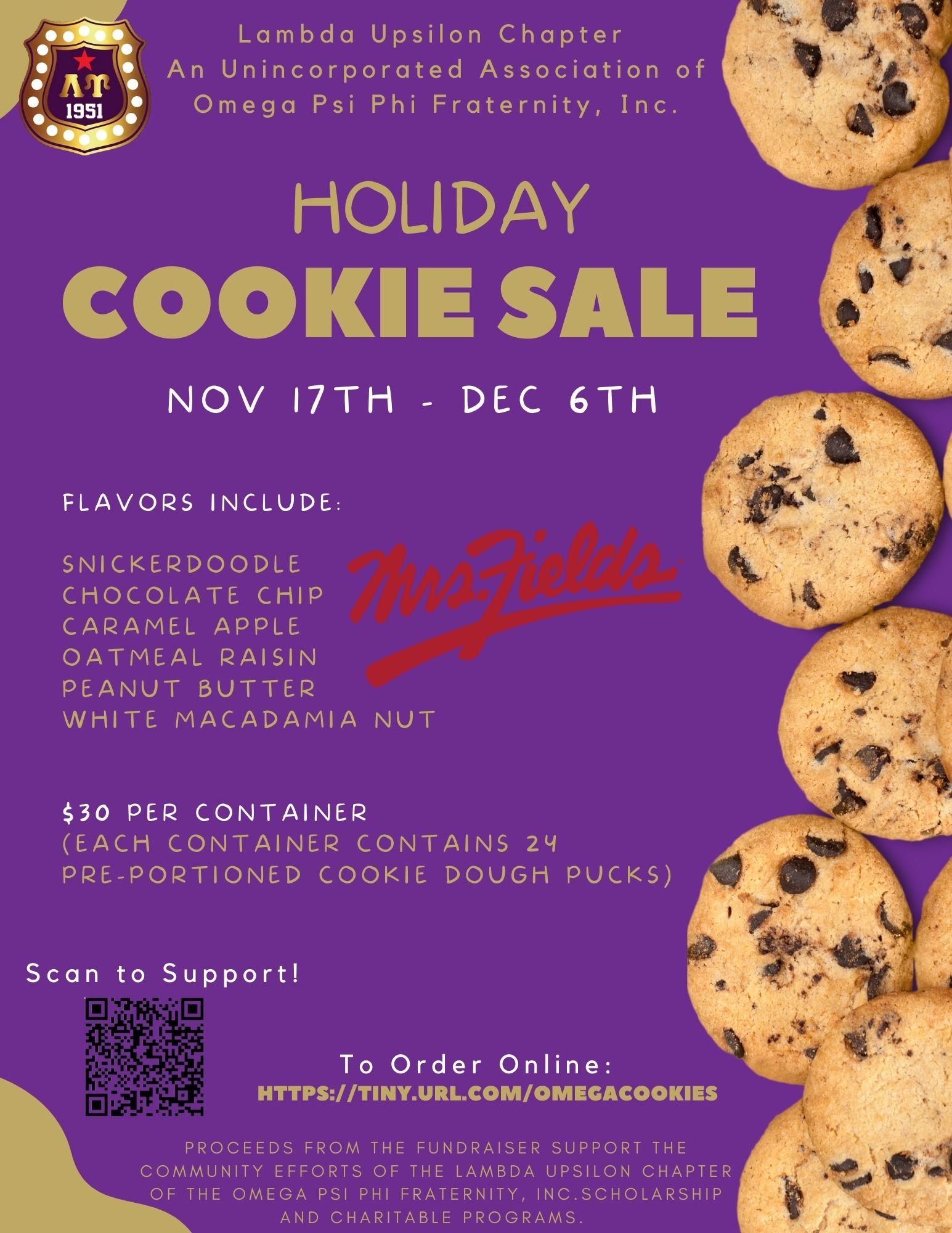 Mrs. Field's Holiday Cookie Fundraiser